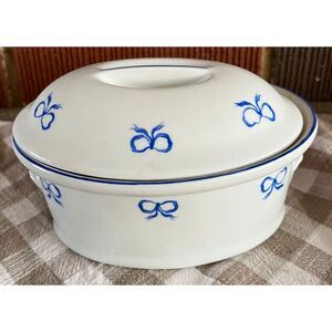 Vintage 6" Vista Alegre EMA Portugal Blue Ribbon Mini Casserole Dish